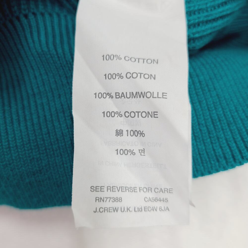J.Crew Teal Cotton Cardigan Sweater XL Button Front Classic Lightweight Layering - Picture 3 of 9